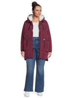 Jason Maxwell Plus Women's Poly Puffer Coat w/ Sherpa Lined Hood - Image 2