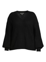 What's Next Women's Plus Size V-Neck Shaker Stitch Pullover - Image 2