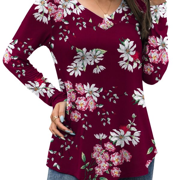 FOLUNSI Women's Plus Size Tops Casual Blouses Long Sleeve Flowy Tunic Tops m-4xl