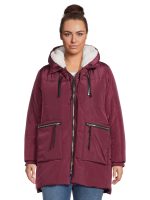 Jason Maxwell Plus Women's Poly Puffer Coat w/ Sherpa Lined Hood