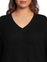 What's Next Women's Plus Size V-Neck Shaker Stitch Pullover - Image 5